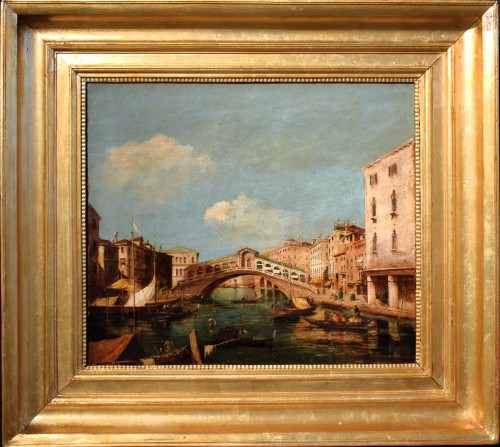 Venise, Grand Canal et Pont du Rialto - Giuseppe Ponga (1856 -1925)